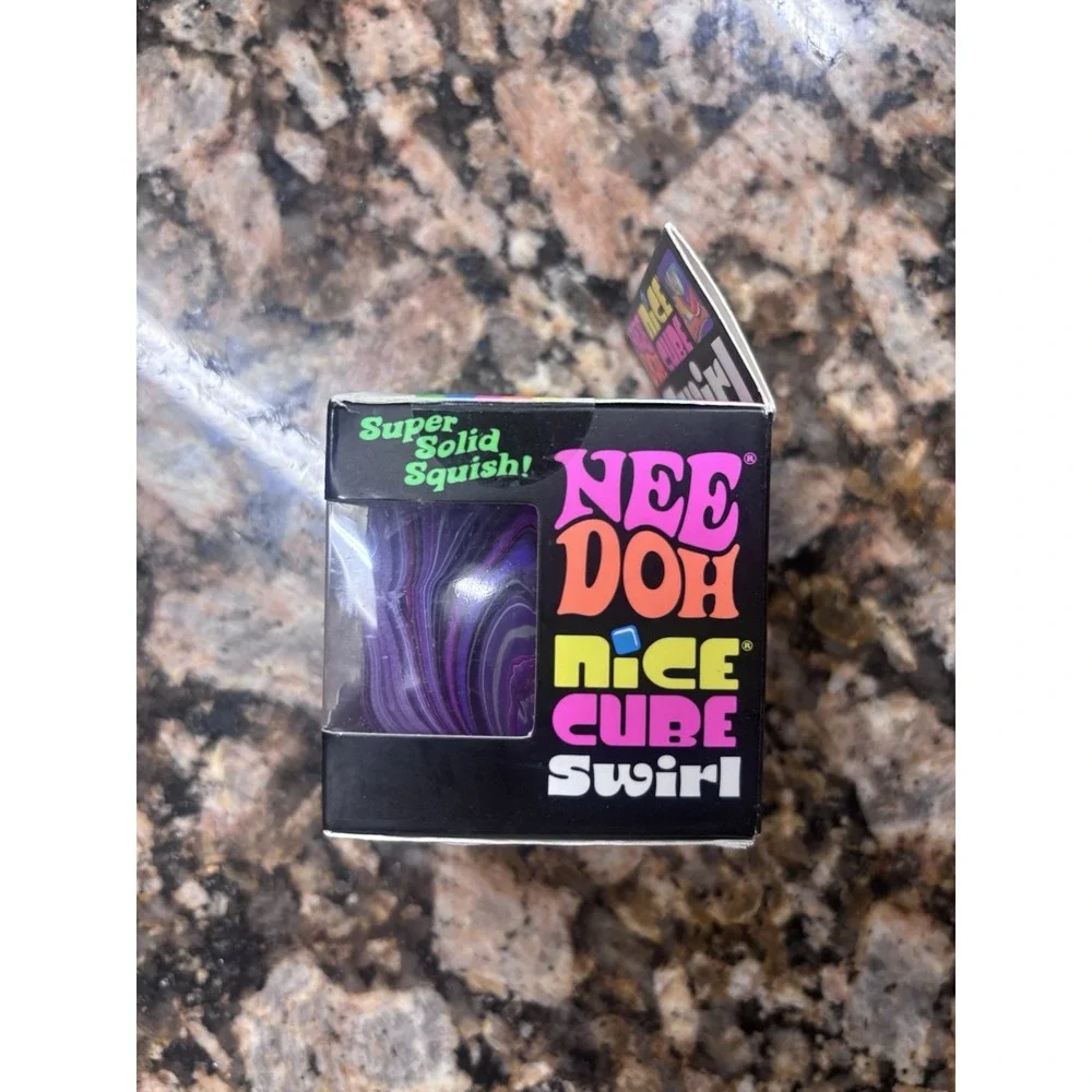 Nee Doh Nice Cube Swirl Super Solid Squish purple Needoh